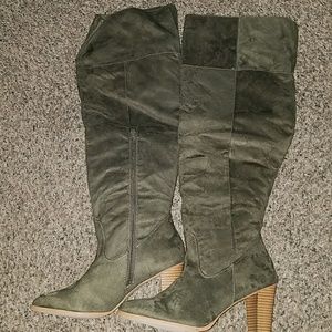 Justfab Olive Over the Knee Wide Calf Boots sz 11